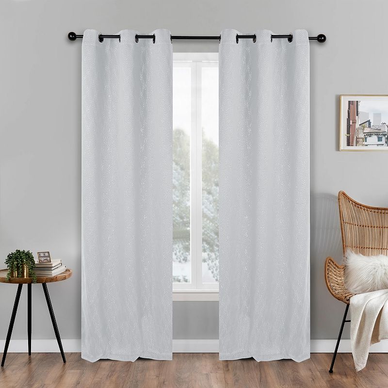 SUPERIOR Zuri Blackout Grommet Top Set of 2 Window Curtain Panels