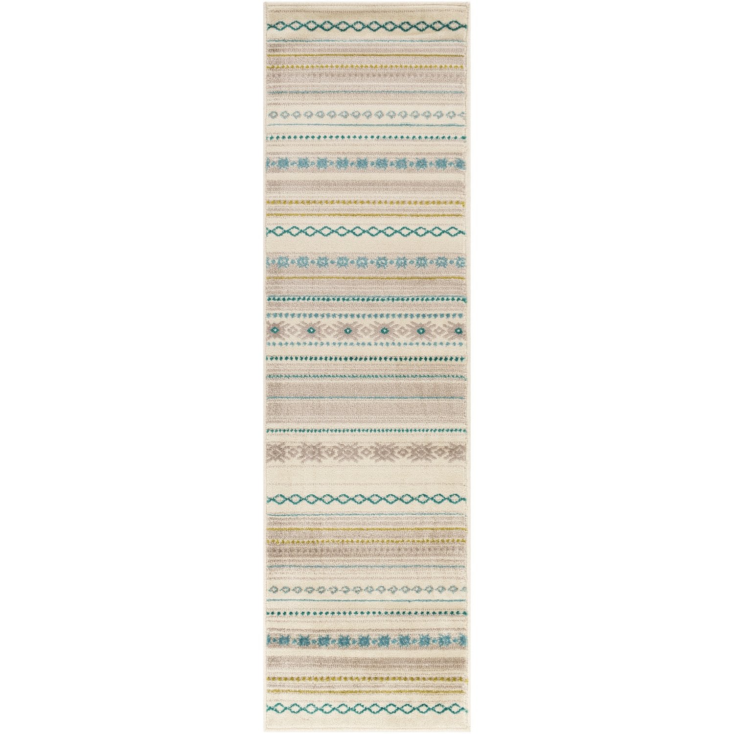 Paramount Rug in Teal, Aqua, Lime, Light Gray, Cream