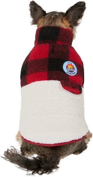 Frisco Mediumweight Red Plaid Insulated Dog and Cat Sherpa Coat