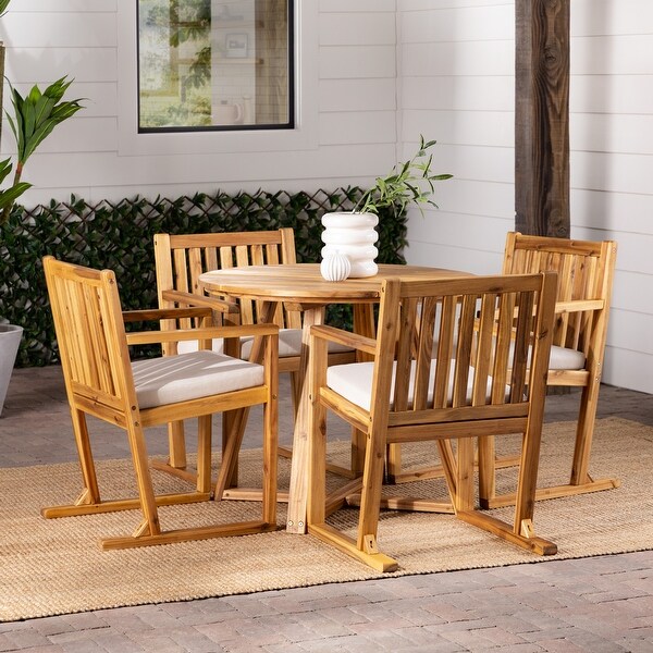 Middlebrook 5Piece Solid Wood Round Patio Dining Set