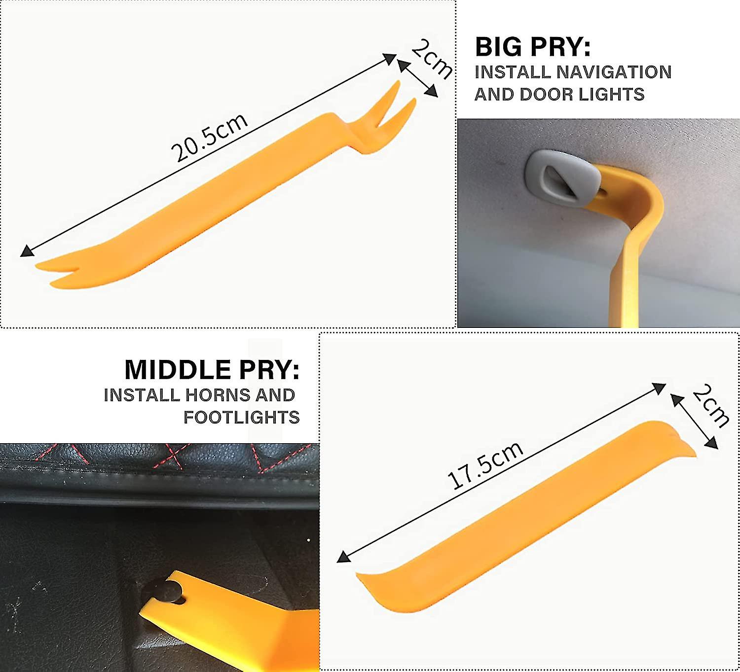 Botao Car Trim Removal Tool， Car Stereo Removal Tools， Plastic Pry Tool Kit， Car Door Audio Panel Trim Removal Set， Car Panel Dash/radio/door/terminal