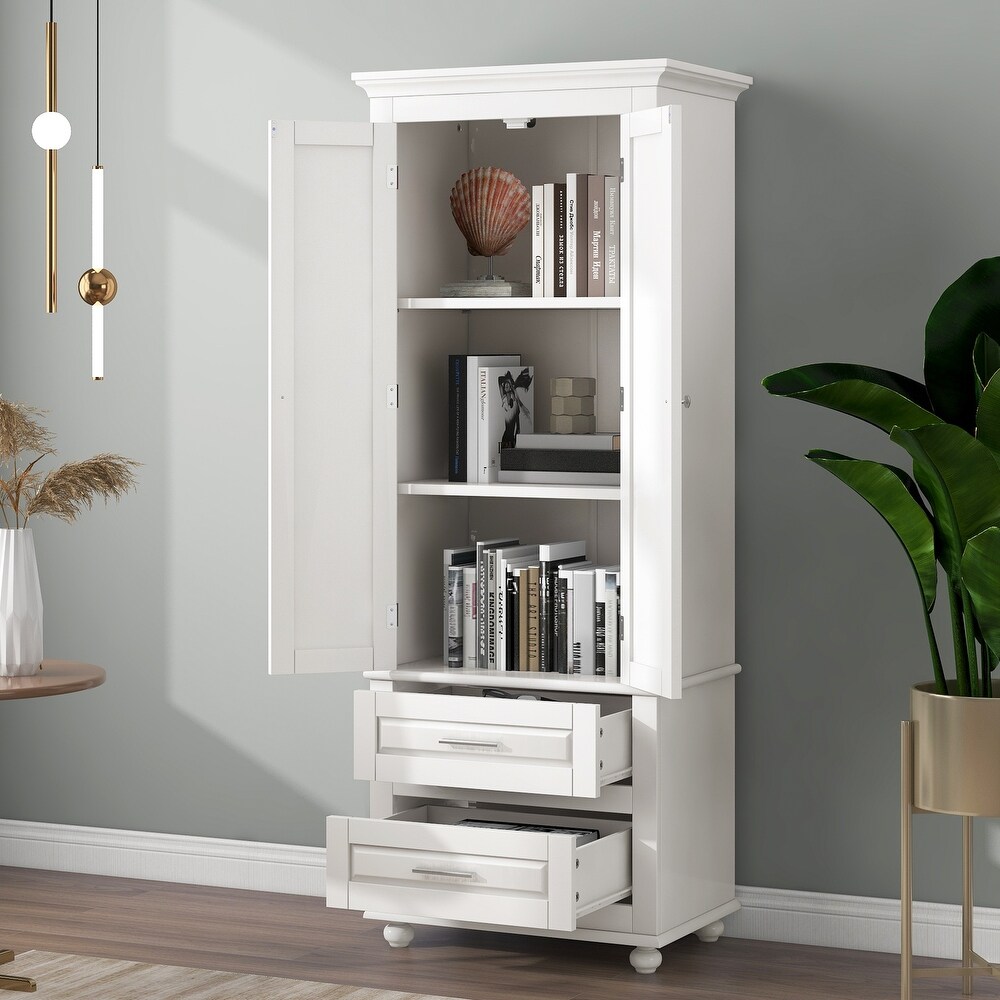 Storage Cabinet Freestanding Bathroom Floor Cabinet Kitchen Pantry with Pull out Drawers for Bedroom Wardrobe