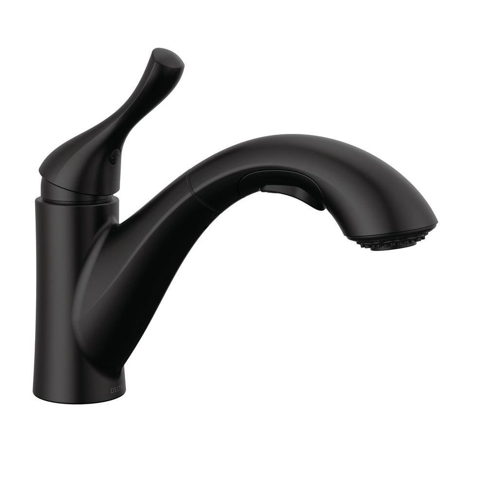 Delta Grant Single-Handle Pull-Out Sprayer Kitchen Faucet in Matte Black 16953-BL-DST