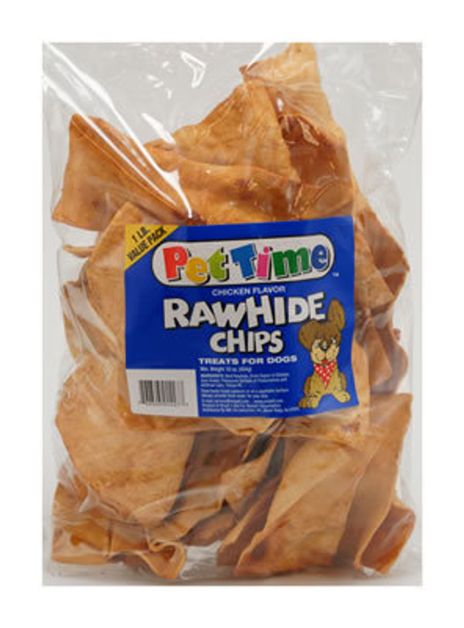 Rawhide Chips Chicken Flavor Dog Treats， 1 Lb.