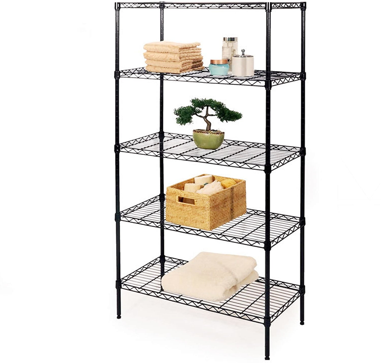 Ktaxon 4 Layer Wire Shelving Rack Metal Shelf Adjustable Unit Garage Storage, 35''L x 14''W x 55''H