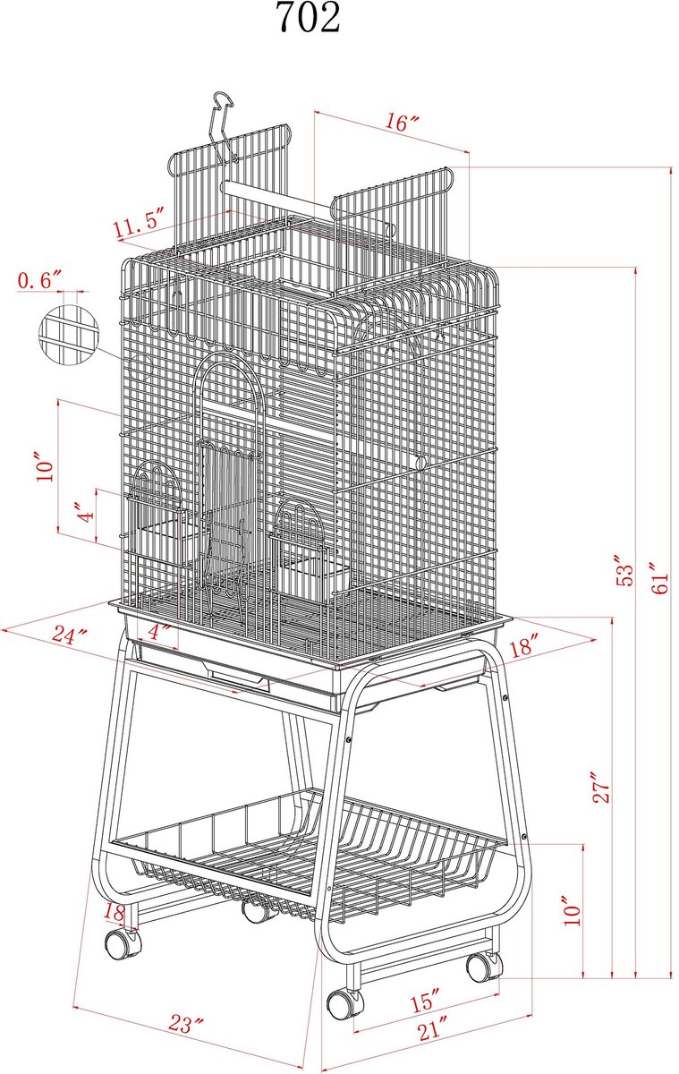 AandE Cage Company Play Top Bird Cage and Removable Stand