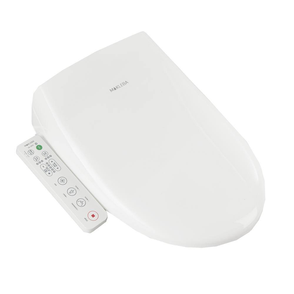 Mokleba Electric Heated Bidet Seat for Elongated Toilets in White with Memory Function BTMKEBCO002