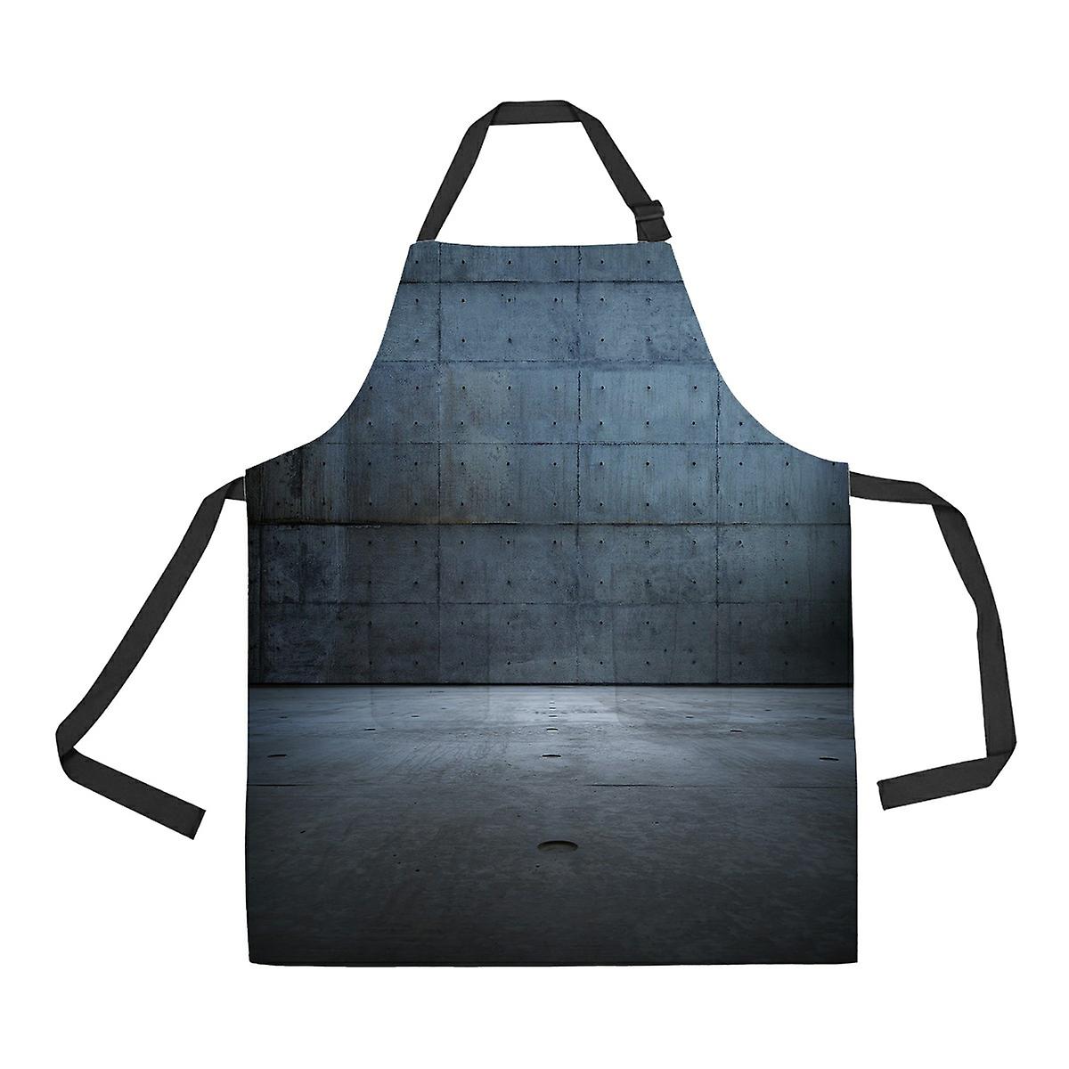 Huge Darkish Blue Concrete Space Apron Home Kitchen Apron With Pockets