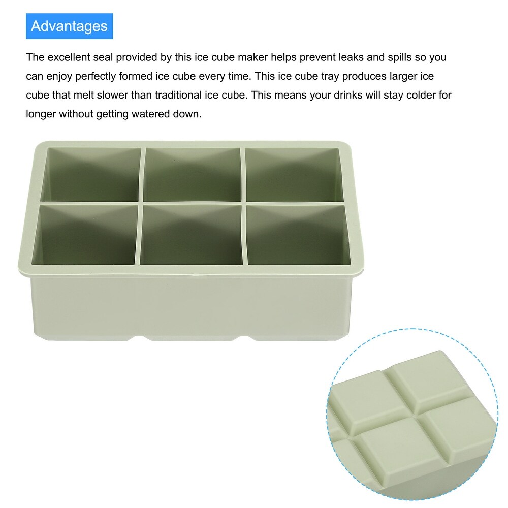 Set of 3 Green Sphere Ice Ball Maker   Square Ice Cube Tray for Cocktails