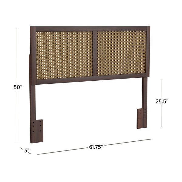 Serena Wood and Cane Panel Headboard - - 34856919