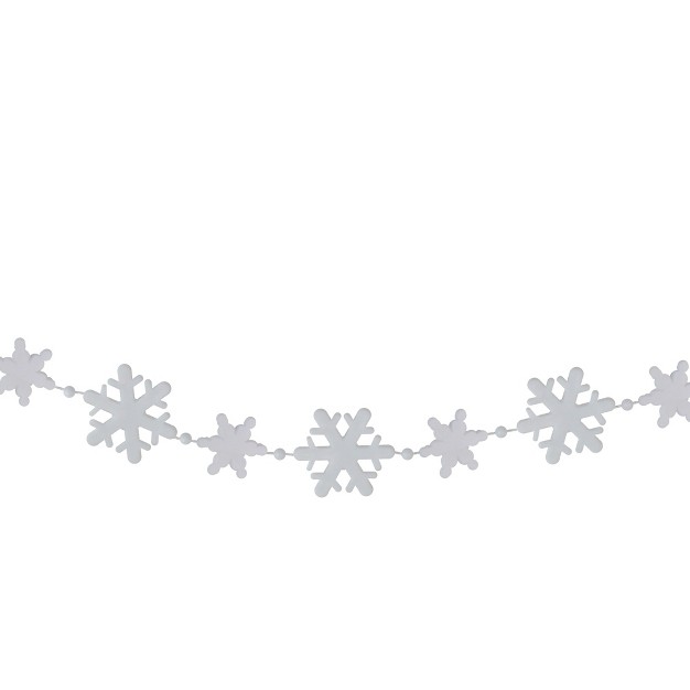 Northlight 8 x27 White Snowflake Beaded Christmas Garland