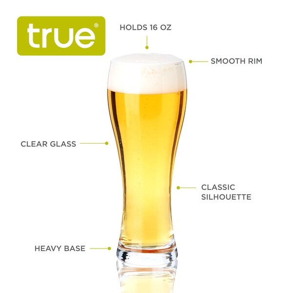 Wheat Beer Glasses， Set of 4 by True