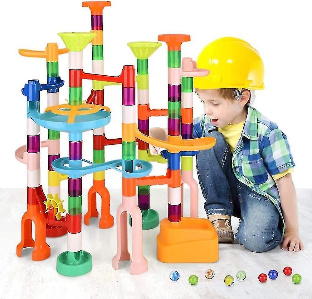 Marble Run Set 135 Pcs， Innovative Various Track Shape， Building Blocks Construction Toy Stable， Ste