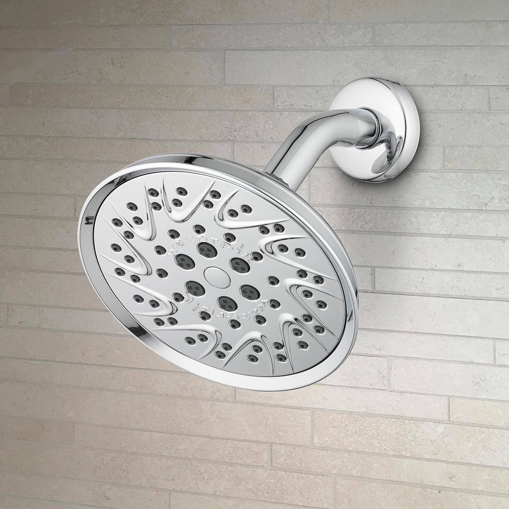 Waterpik 1-Spray 6 in. Single Wall Mount Waterfall Fixed Rain Shower Head in Chrome VFC-133E