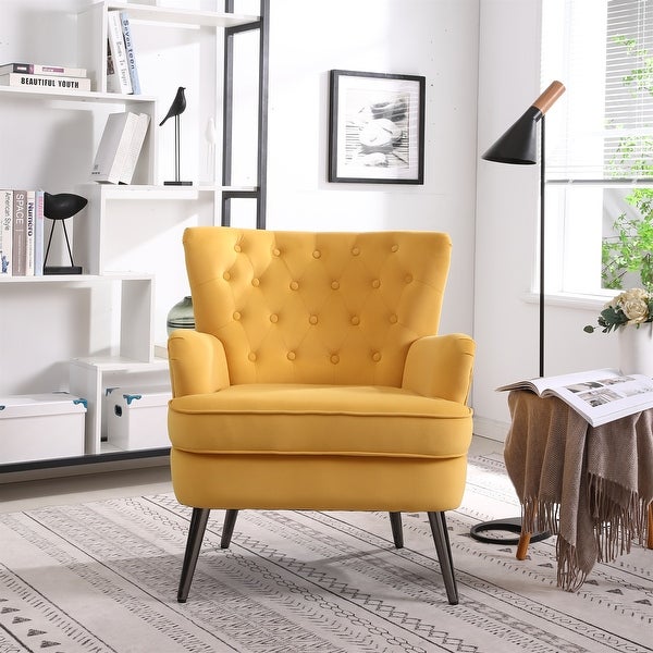 Modern Fabric Button Tufted Accent Chairs for Reading