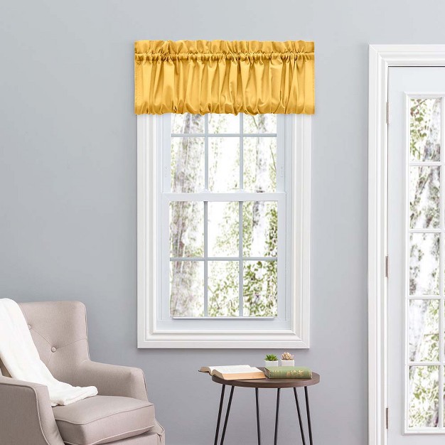 Rod Pocket High Quality Fabric Solid Color Window Balloon Valance 60 quot x15 quot Yellow