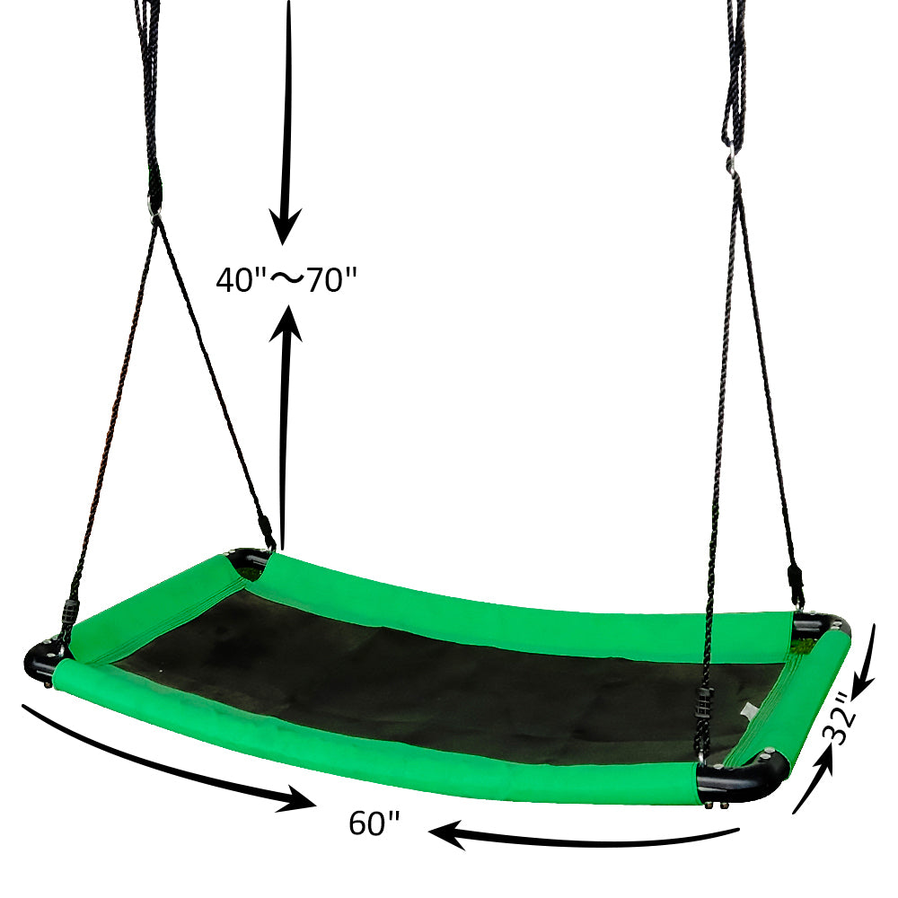 JumpTastic 60in Tree Swing Platform for Kids， Thicken Steel Tube Giant Curved Swing for Swing Set or Tree