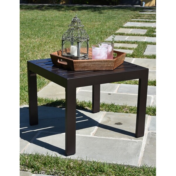 Serta Catalina Outdoor Side Table with Bronze Metal Frame Finish