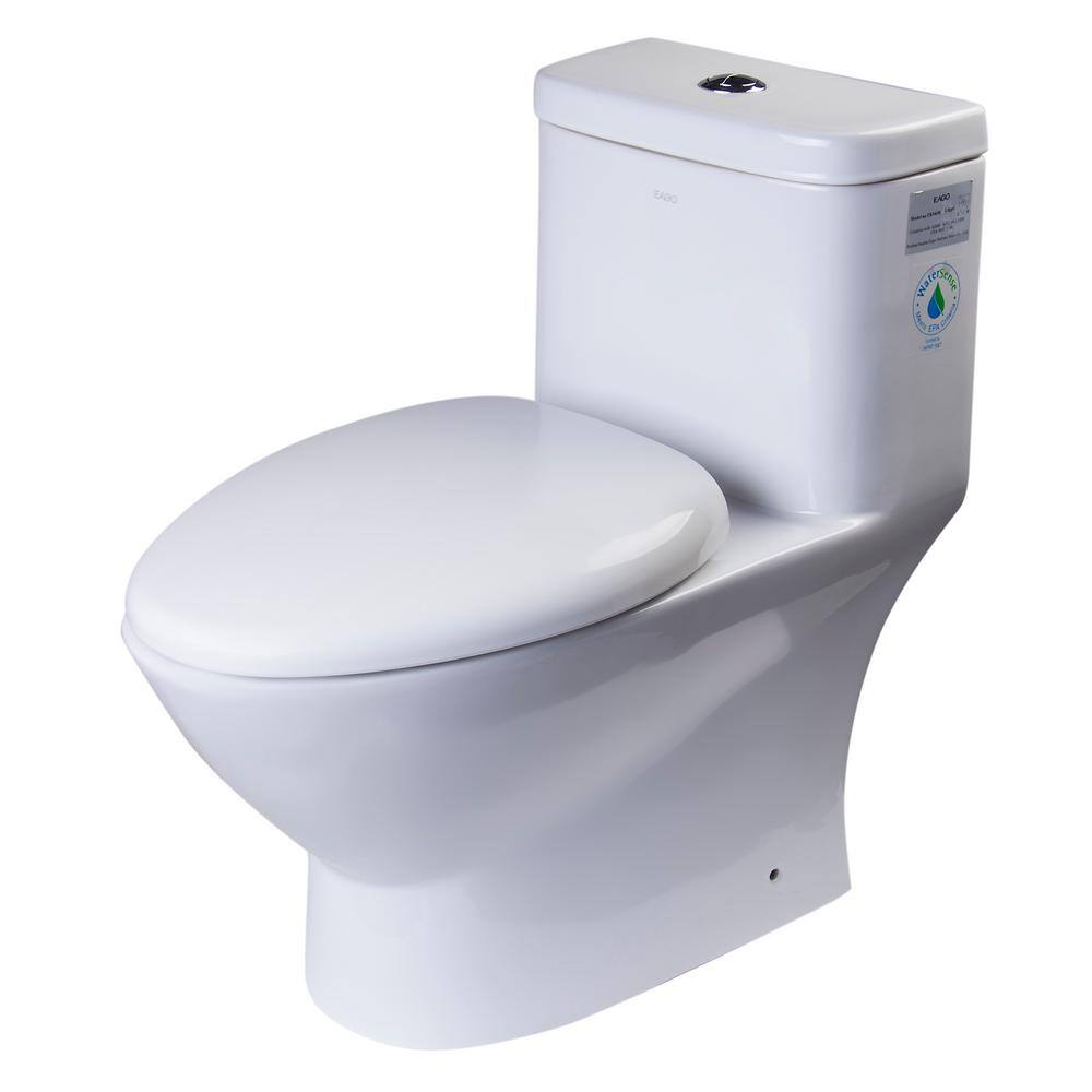 EAGO 1-Piece 1.11.6 GPF Dual Flush Elongated Toilet in White TB346