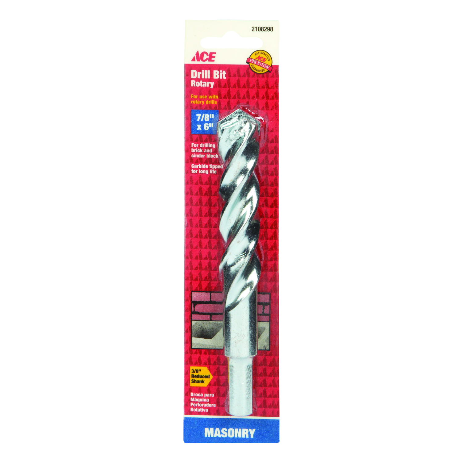 Ace 7/8 in. X 6 in. L Steel Rotary Drill Bit 1 pc