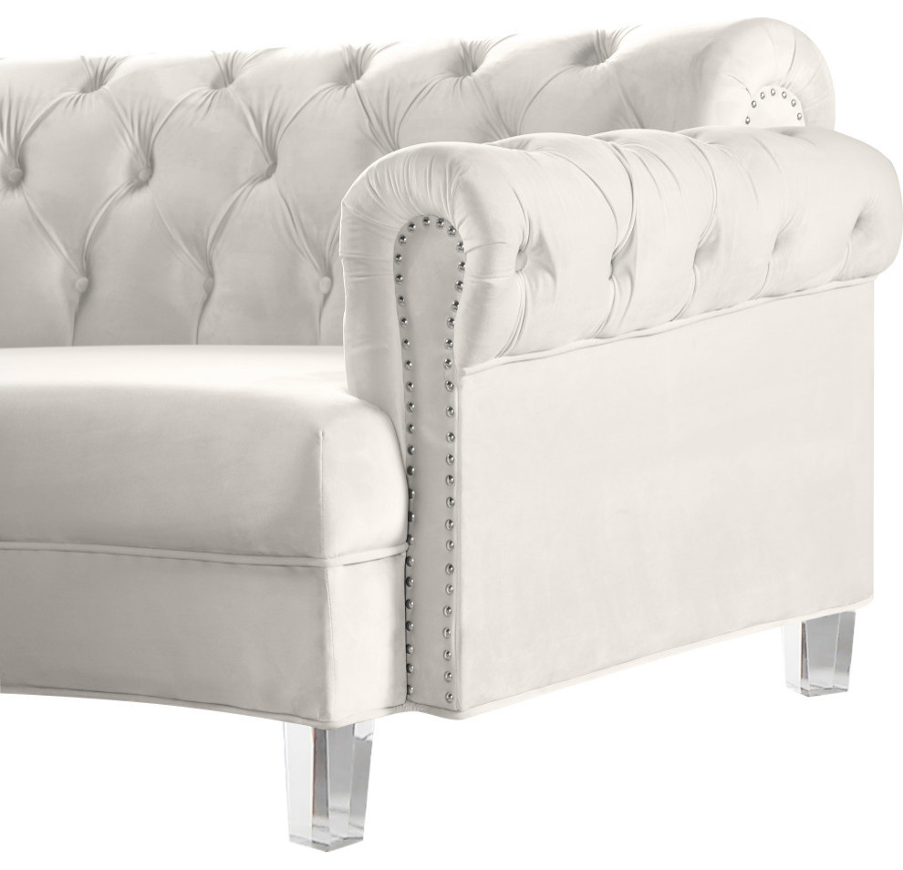 Anabella Velvet Sectional   Contemporary   Sectional Sofas   by Meridian Furniture  Houzz