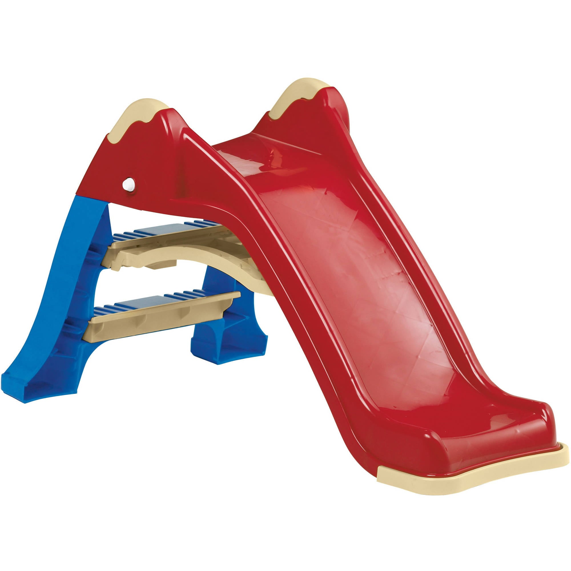 American Plastic Toys Indoor/Outdoor Red and Blue Folding Slide Unisex Play Toy for Kids