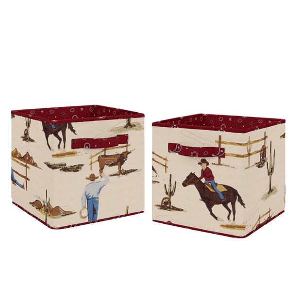 Set Of 2 Wild West Kids x27 Fabric Storage Bins Sweet Jojo Designs