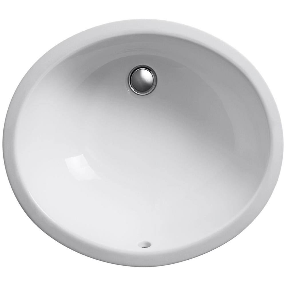 KOHLER Caxton Undermount Bathroom Sink with Glazed Underside in Biscuit K-2210-G-96