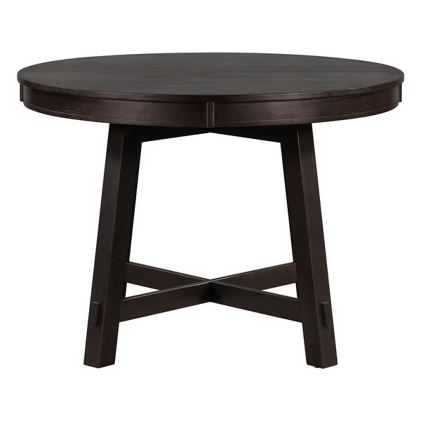 2.4in Legs Modern Style Farmhouse Round Adjustable Length Dining Table with 16