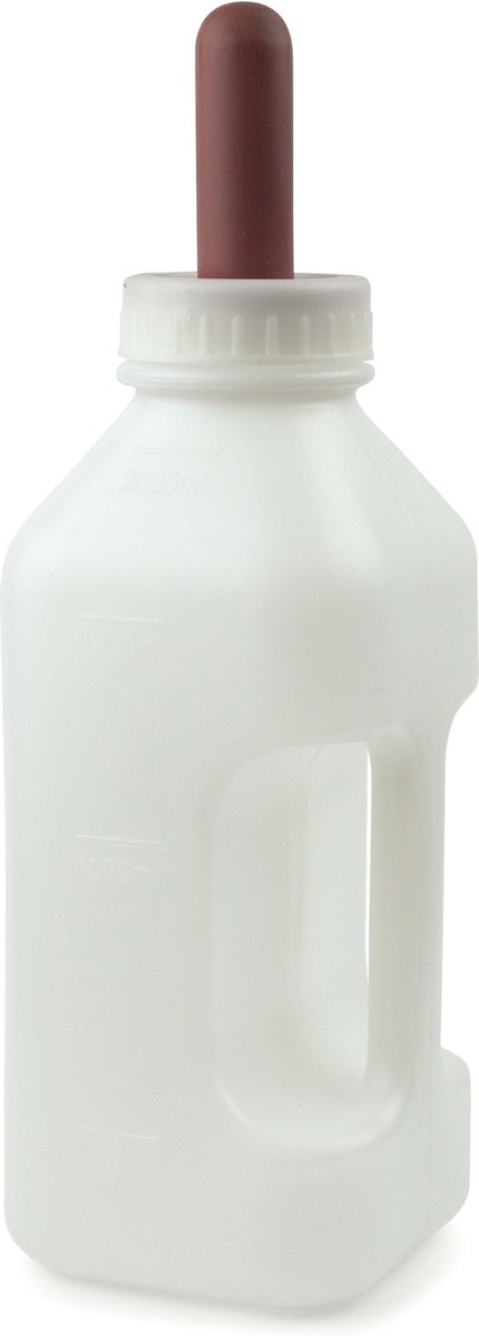 Tuff Stuff Products Milk Bottle Screw with Handle Farm Animal Feeder， 2-qt