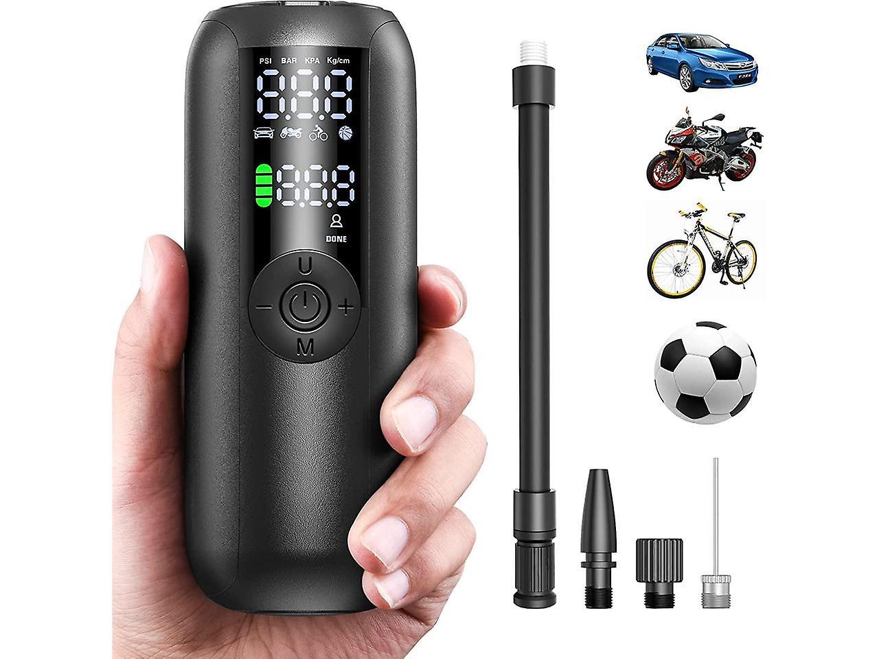 Bike Pump Mini Tire Inflator Portable Air Compressor 150psi Cordless Electric Bicycle Air Pump， Auto Shut-off With Presta And Schrader Valve Smart Ele