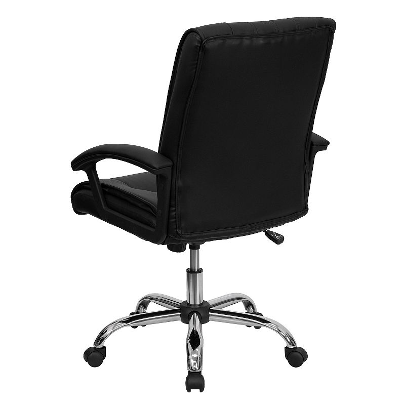 Emma and Oliver Mid-Back Black LeatherSoft Swivel Manager's Office Chair with Arms