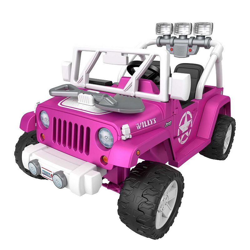 Power Wheels Battery Powered Ride On Toy Vehicle Willy's Jeep Wrangler with Lights and Sounds