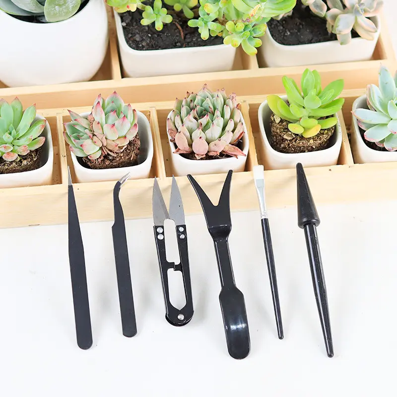 Hot Selling Small Transplanting Hand Tools Kit 14 PCS Miniature Bonsai Garden Tools Sets For Succulent Plants