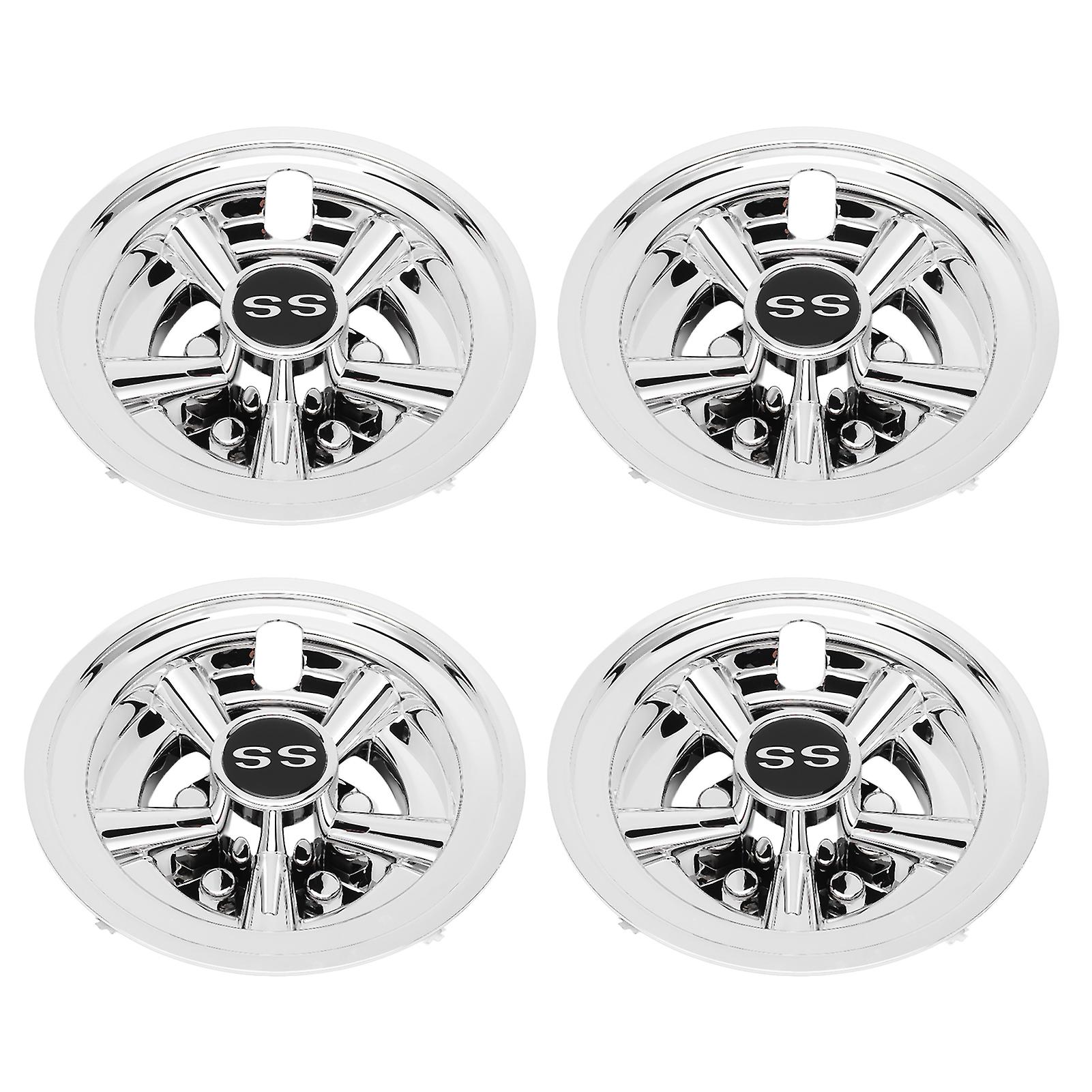 Club Car Wheel Hub Caps 5 Spoke For Ss Style Silver Plated Replacement For Ezgo 8in