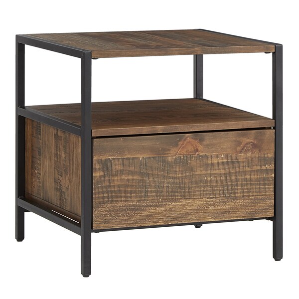 Corey 1-Drawer Rustic Brown End Table by iNSPIRE Q Modern