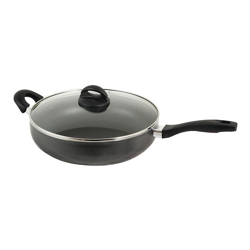 Oster Cocina Clairborne 12 Inch Aluminum Sauté Pan with Lid in Charcoal Grey