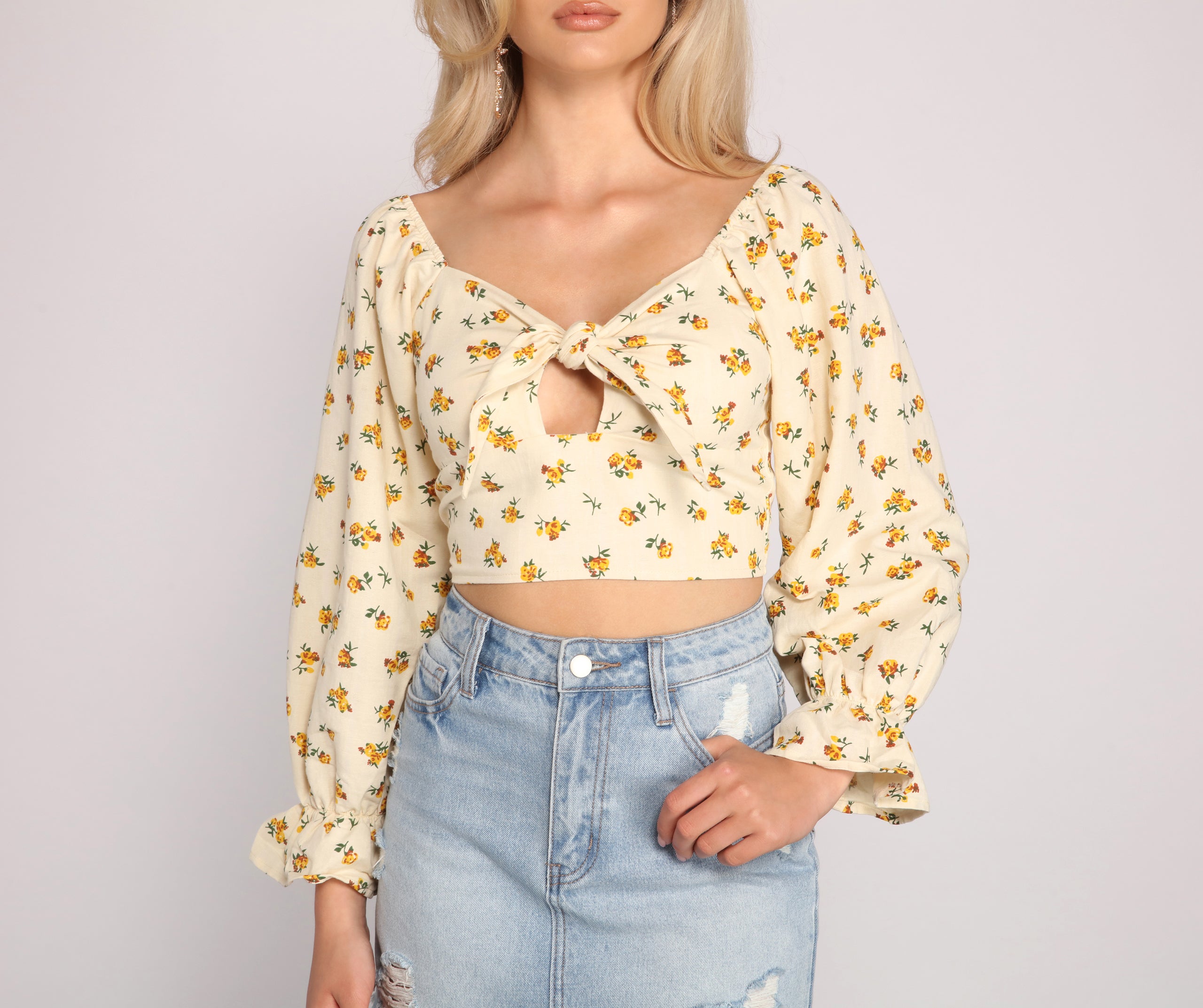 Sealed In Florals Bow Crop Top