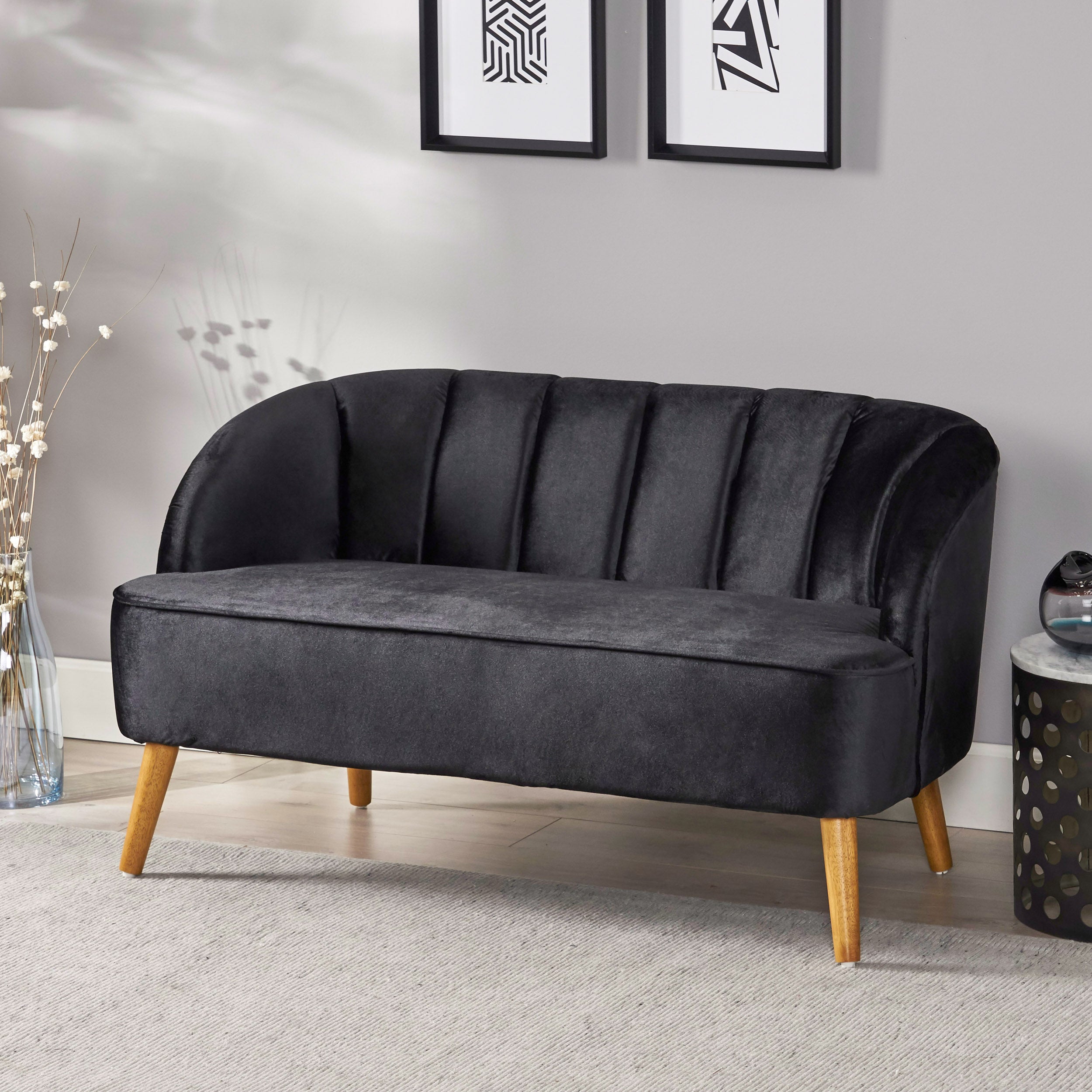 Scarlett Modern New Velvet Settee