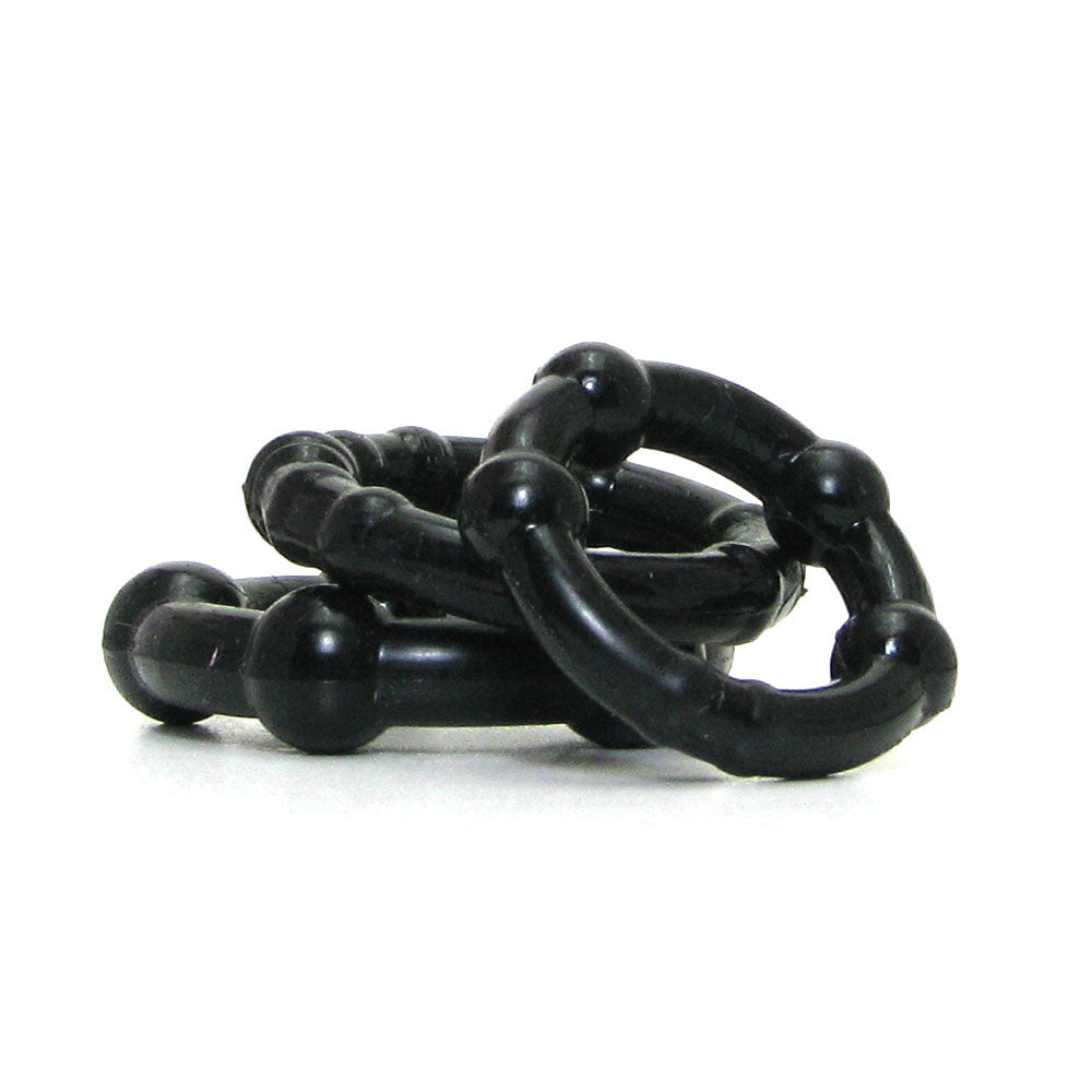 Ram Beaded Cock Rings in Black