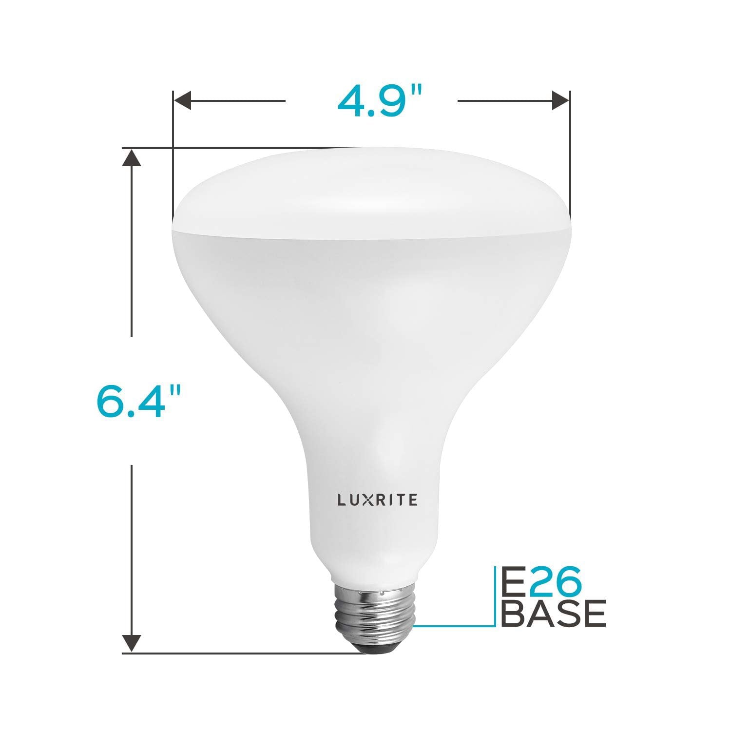 Luxrite BR40 LED Flood Light Bulbs， 14W=85W， 2700K Warm White， Dimmable， 1100 Lumen， E26 Base， UL Listed， Damp Rated