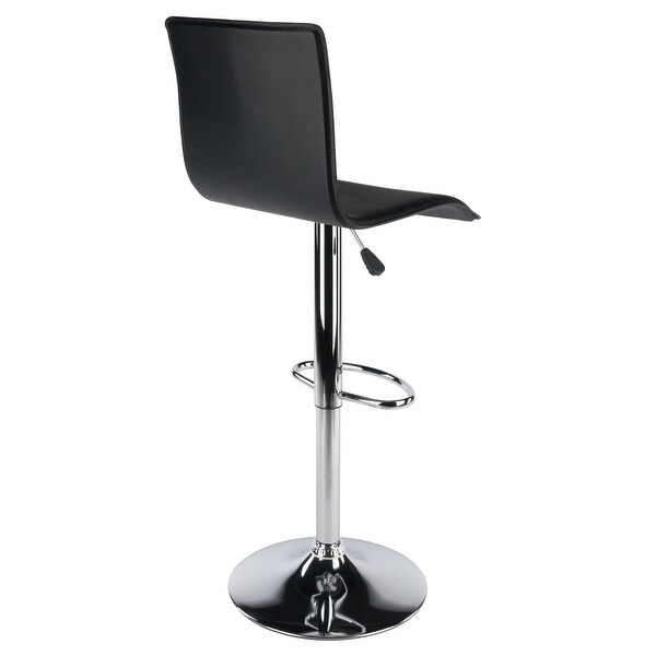 Wood Spectrum High Back Adjustable Swivel Stool， Black and Chrome Finish