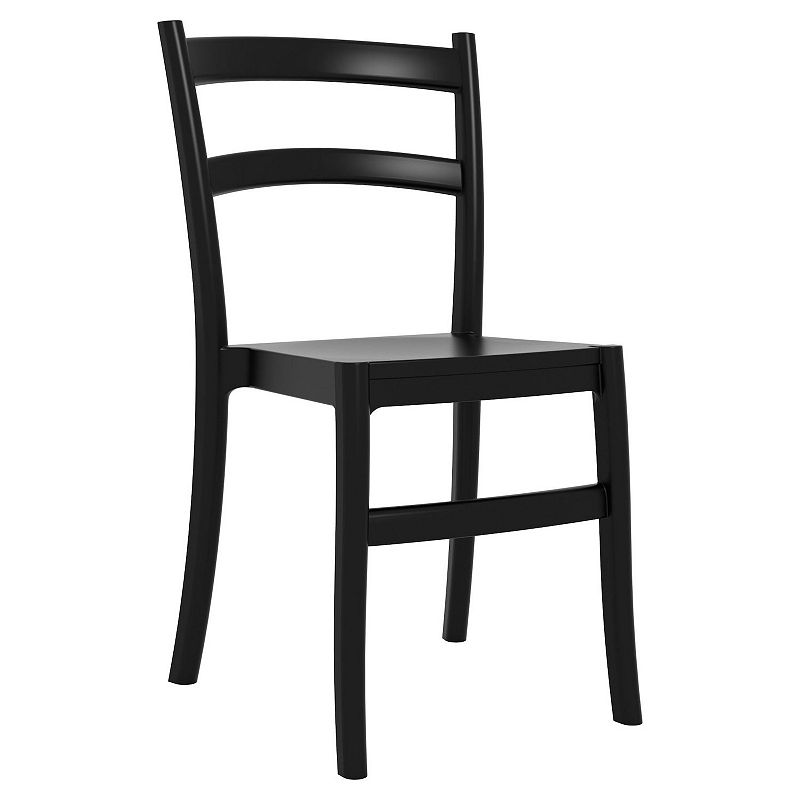 33.5 Black Solid Patio Dining Armless Chair