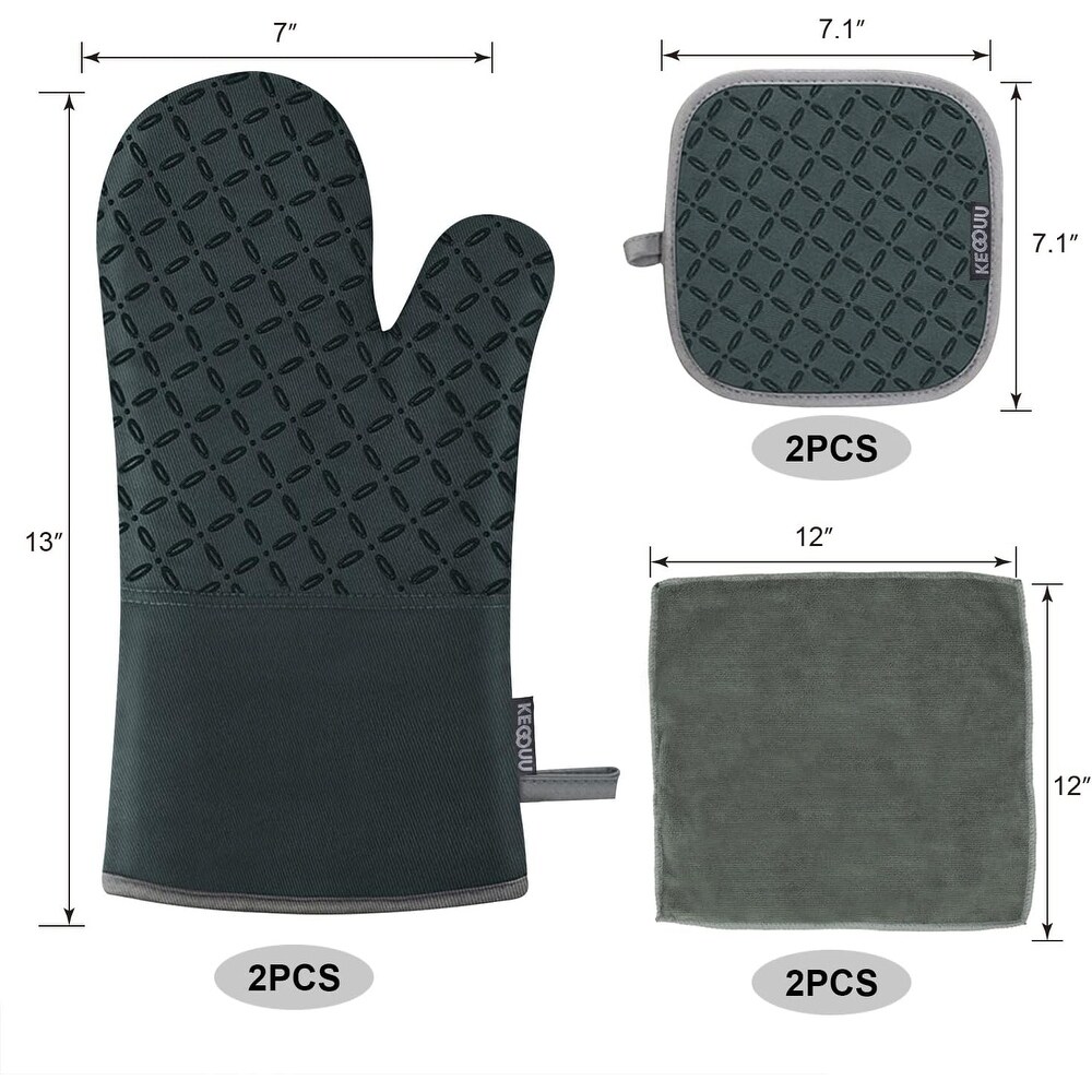 Kitchen Oven Mitts and Pot Holders 6pcs Set