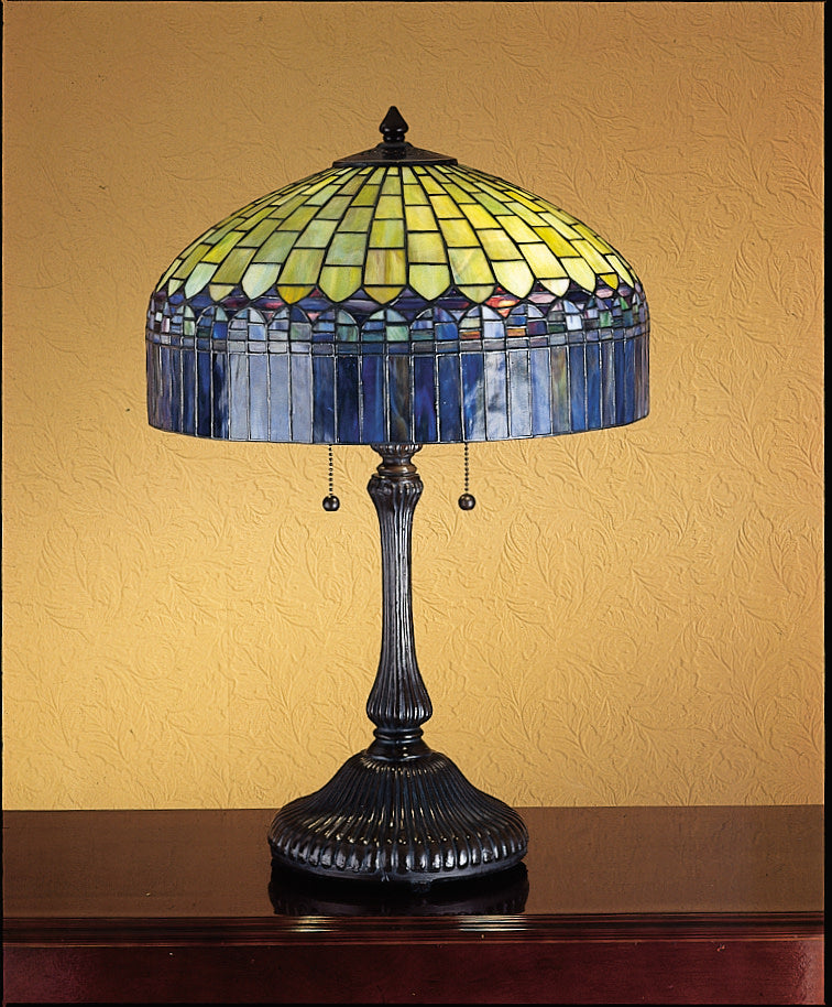 Meyda Tiffany 26322 Vintage Stained Glass / Tiffany Table Lamp From The Tiffany Candice