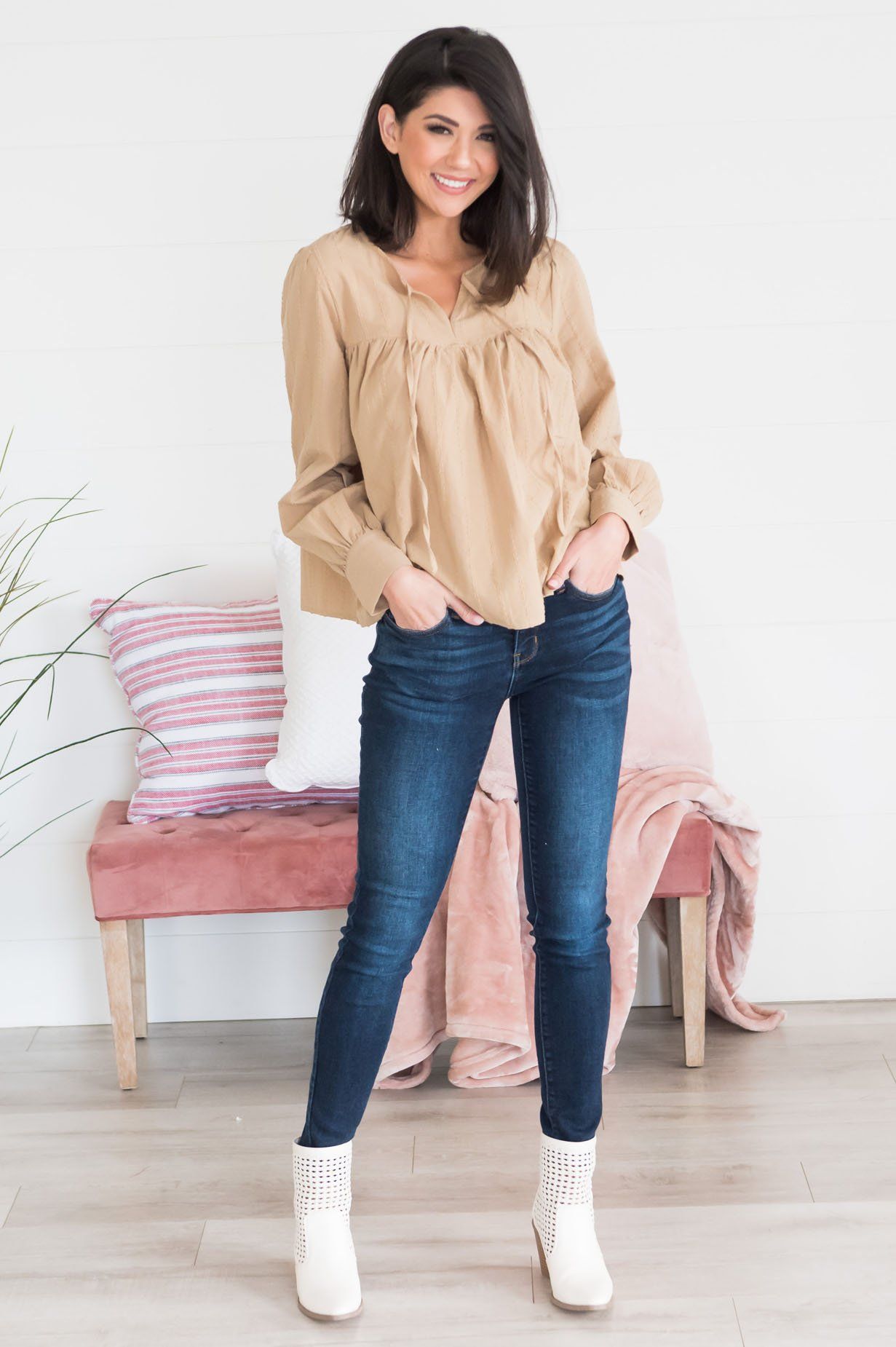 All the Feels Modest Blouse