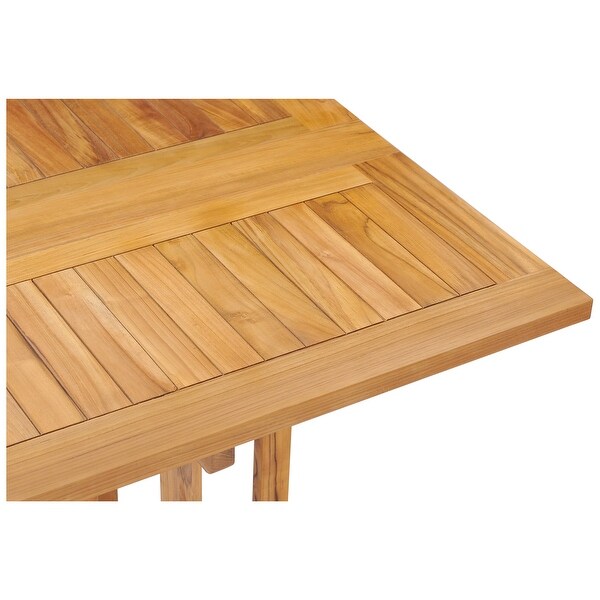 Chic Teak Hatteras Square Teak Wood Outdoor Folding Patio Table，35 Inch (table only)