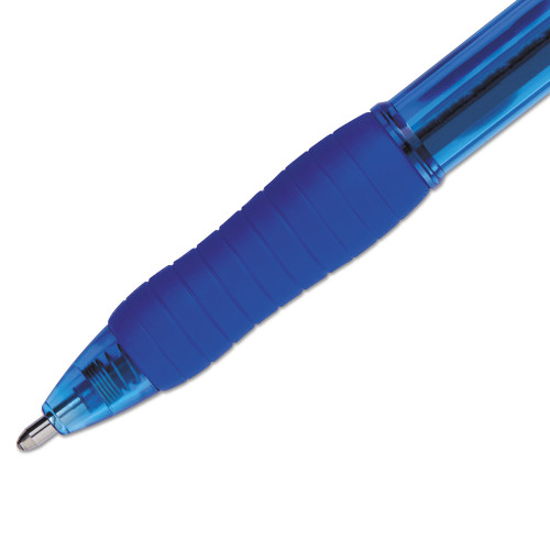 Paper Mate Profile Retractable Ballpoint Pen， Bold 1.4mm， Blue Ink/Barrel， Dozen (89466)