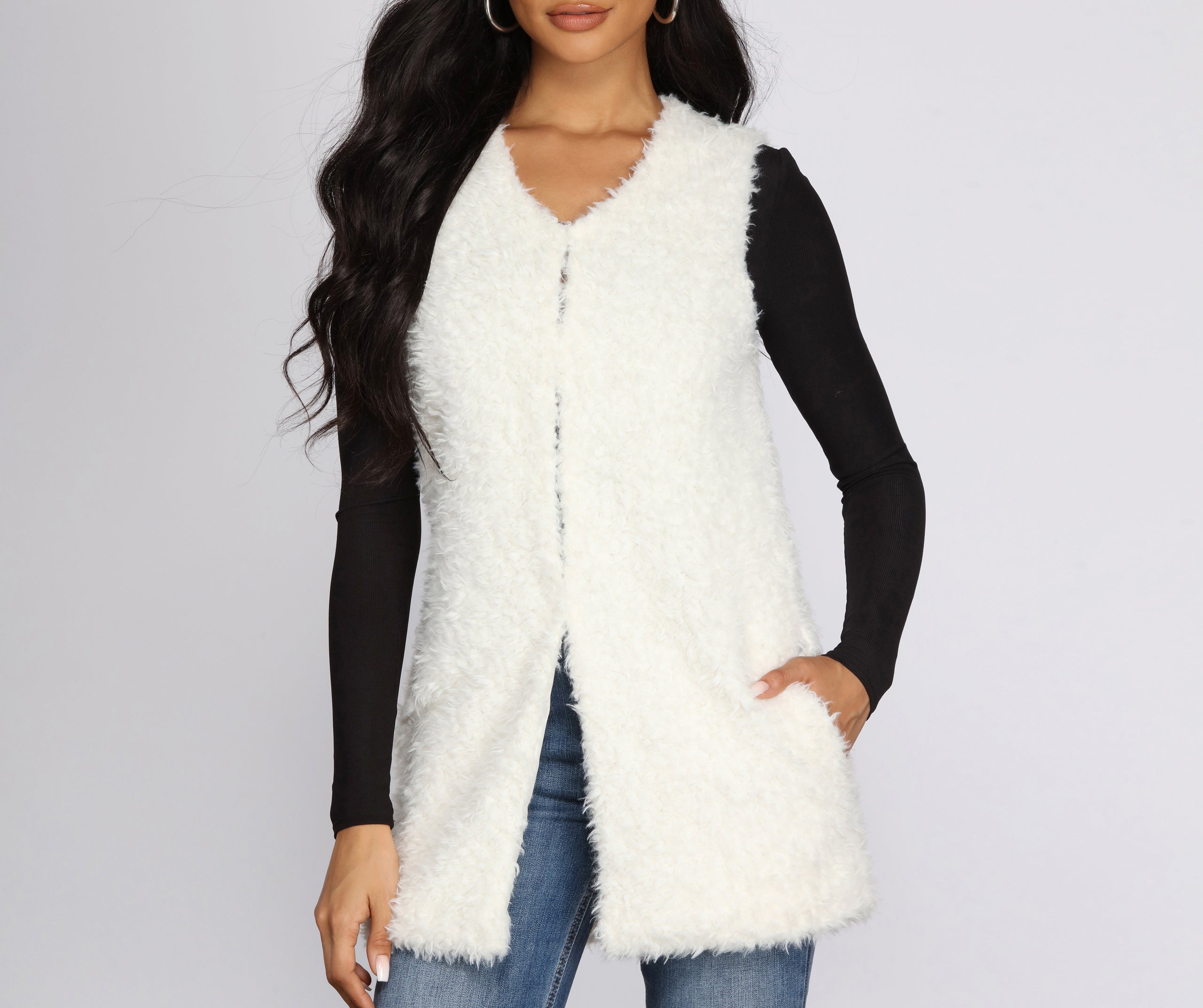 Pretty And Posh Faux Fur Vest