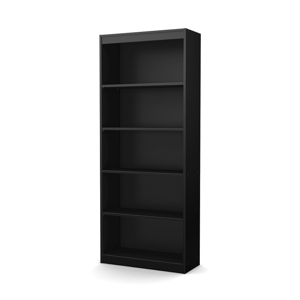 5 Shelf Bookcase   Black for Library  Living Room and Home Office